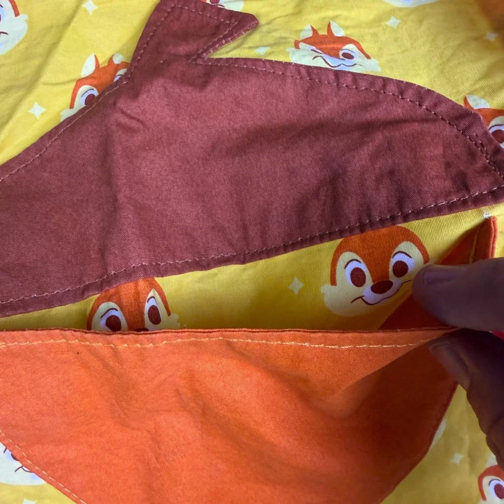 Disney Parks Dale Chip n Dale Yellow Acorn Pocket Ruffle Half Apron New